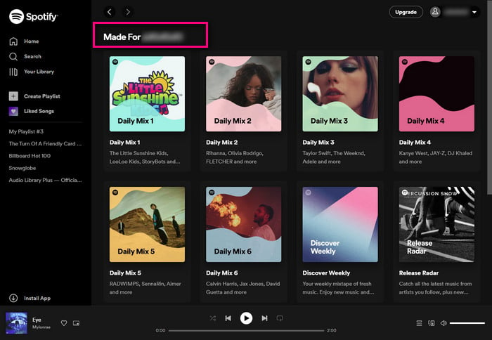 daily mixes, discover weekly, release radar