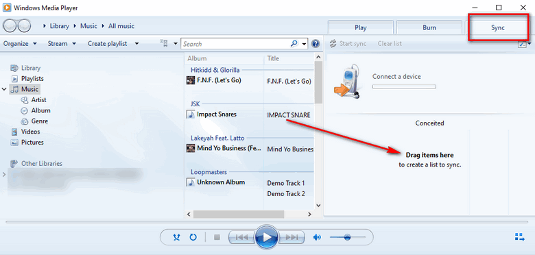 syn on windows media player