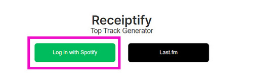 tap spotify in receiptify