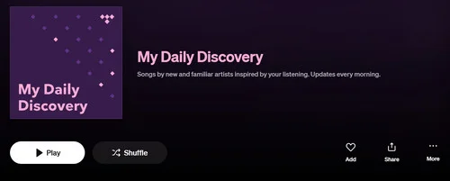 Tidal Daily Discovery UI