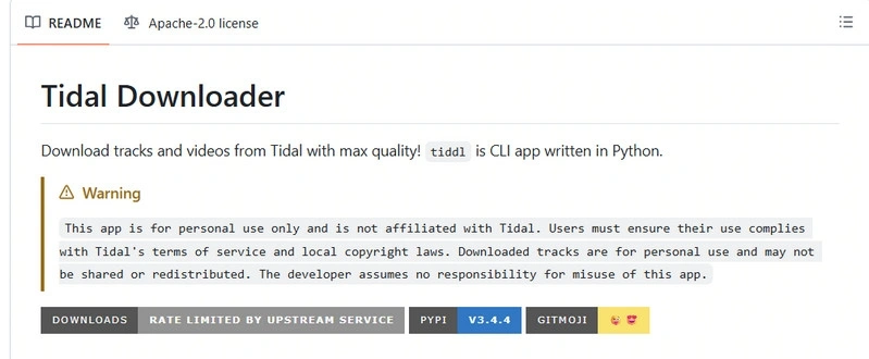 Tiddl Free GitHub Tidal Downloader