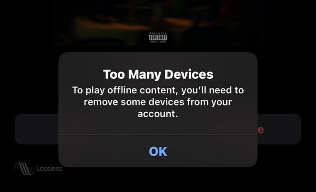 too many devices on apple music