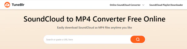 TuneBler online SoundCloud to MP4 downloader page