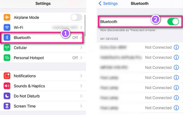 turn on bluetooth on android