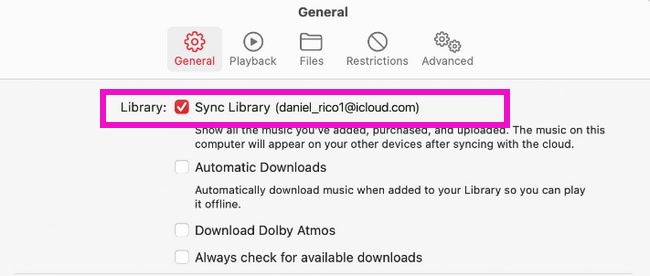 sync library on mac