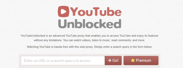 YouTubeUnblocked.live proxy homepage