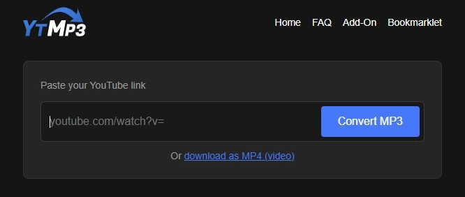 ytmp3 interface