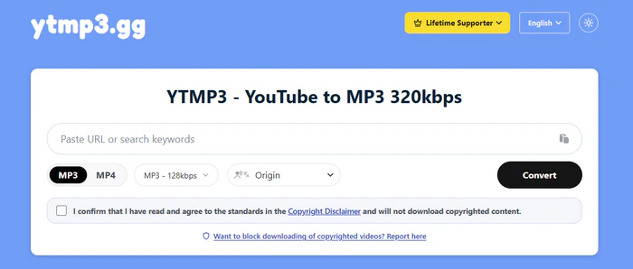 YTMP3 youtube to mp3 converter with multiple output formats