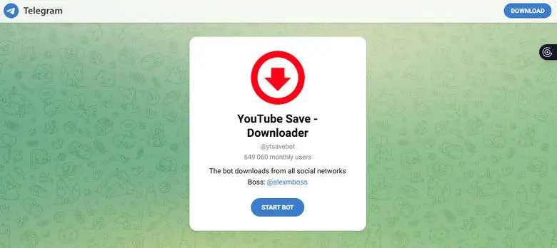 ytsavebot telegram youtube mp3