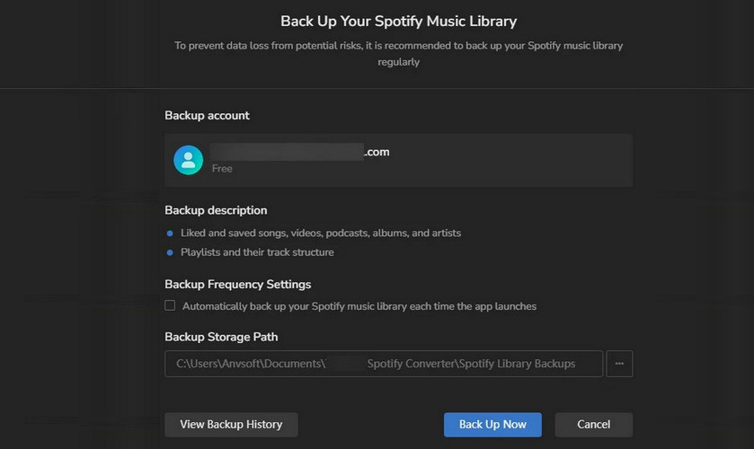 backup spotify music library