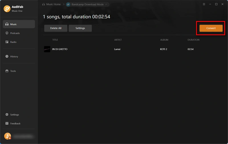 Convert Bandcamp music