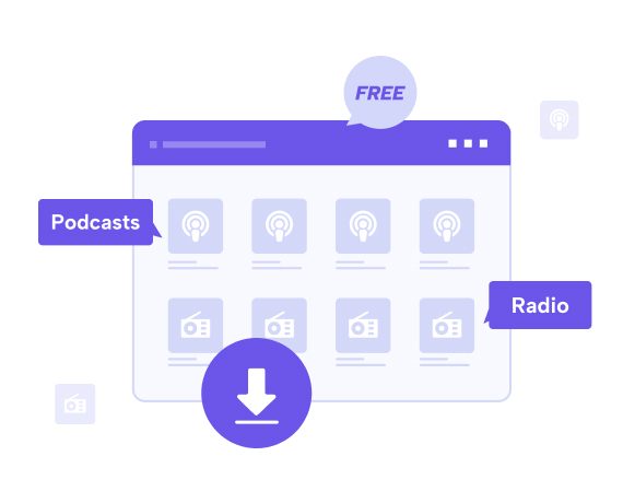 download podcasts and radio shows for free