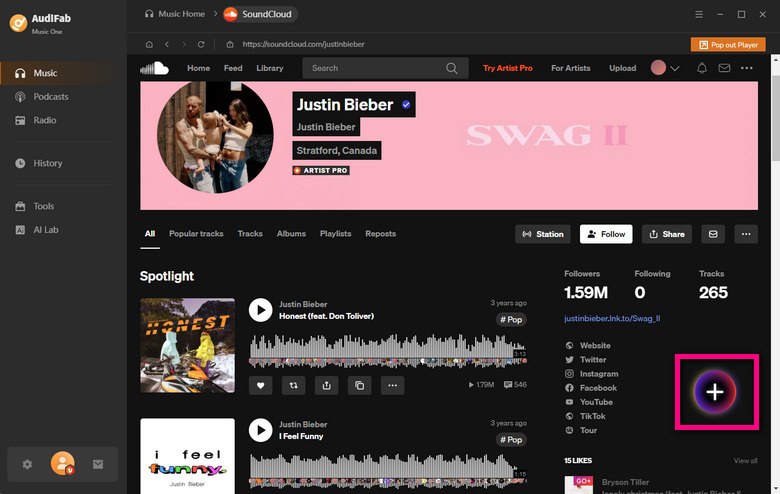 add soundcloud playlist