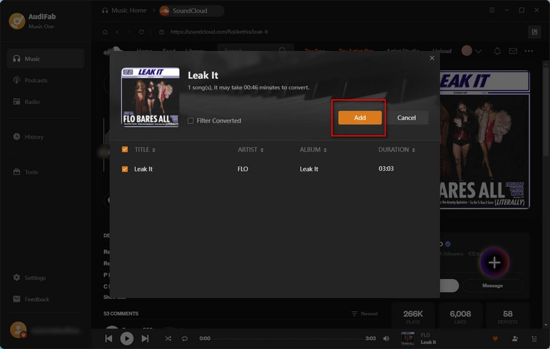 add the music to audifab