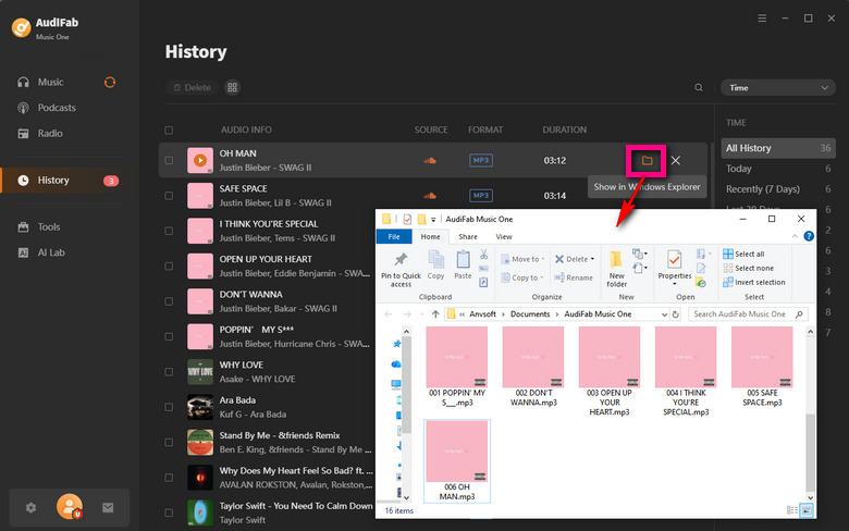 check converted history