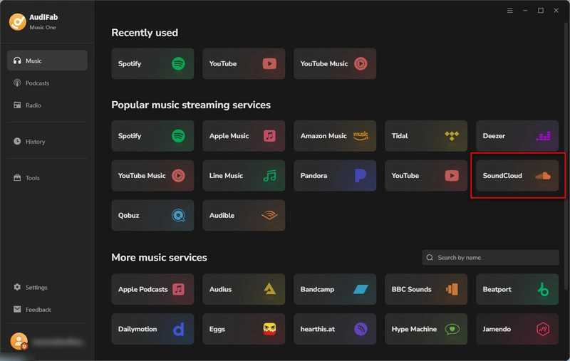 Choose Soundcloud