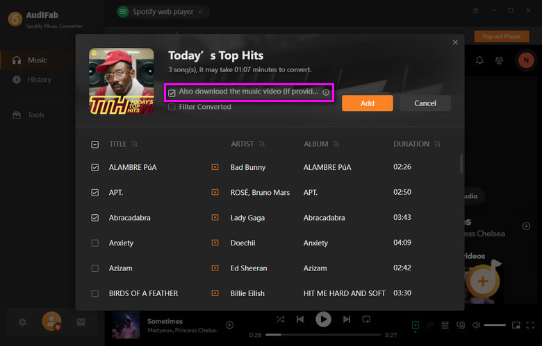 Add Spotify Videos to Download