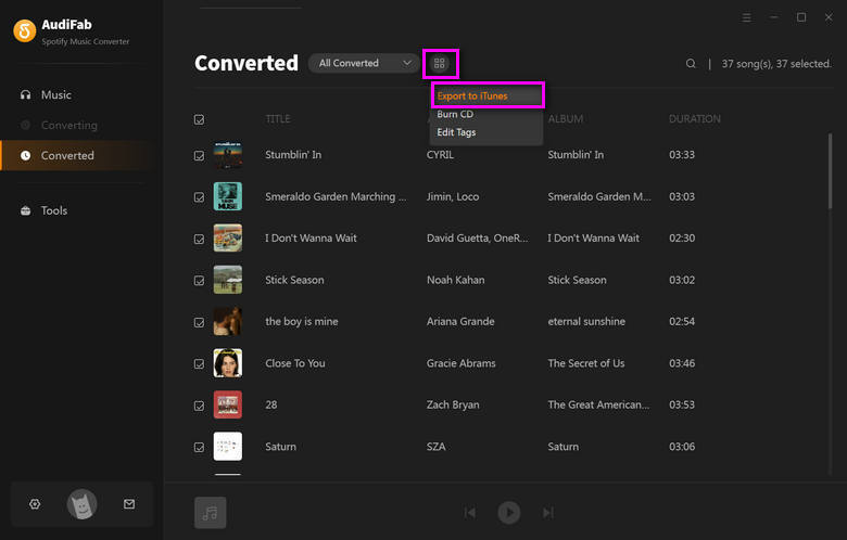 export spotify music to itunes