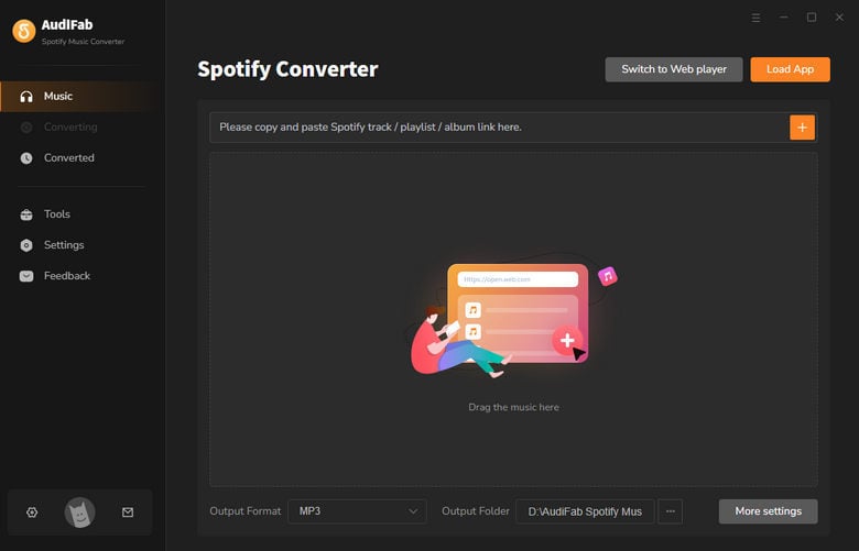 audifab spotify music converter main interface