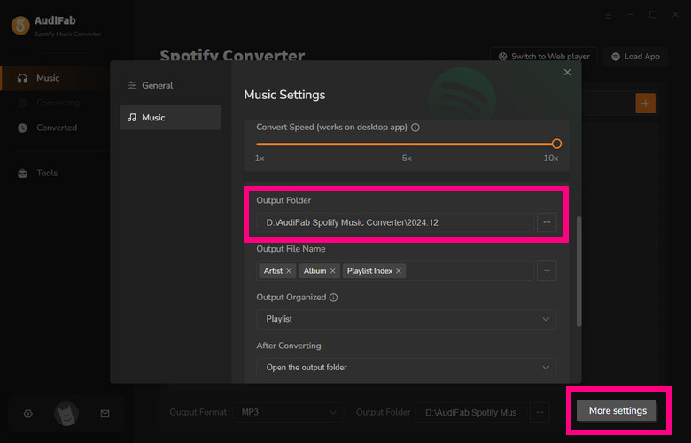 choose mp3 as output format