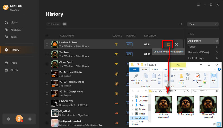 check converted history