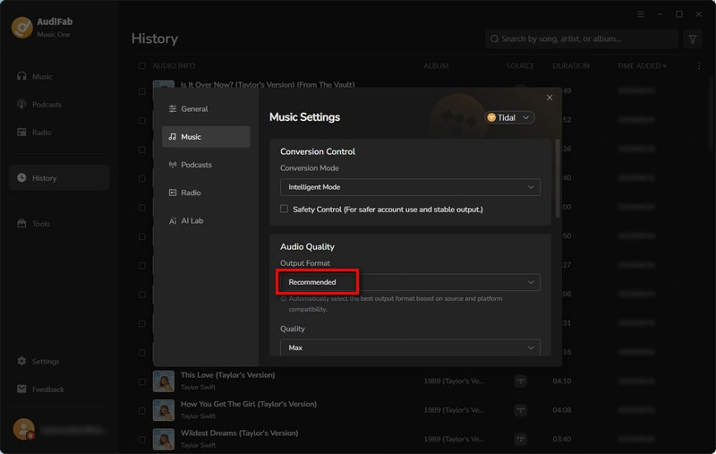 Customize Output Settings