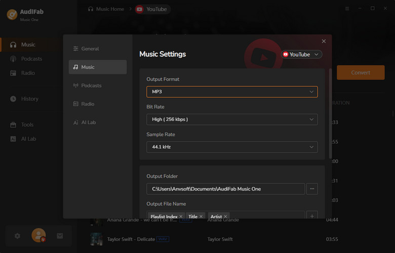 Set MP3 as the Output Format