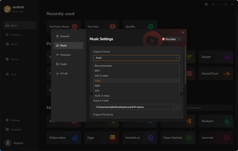 Choose FLAC
