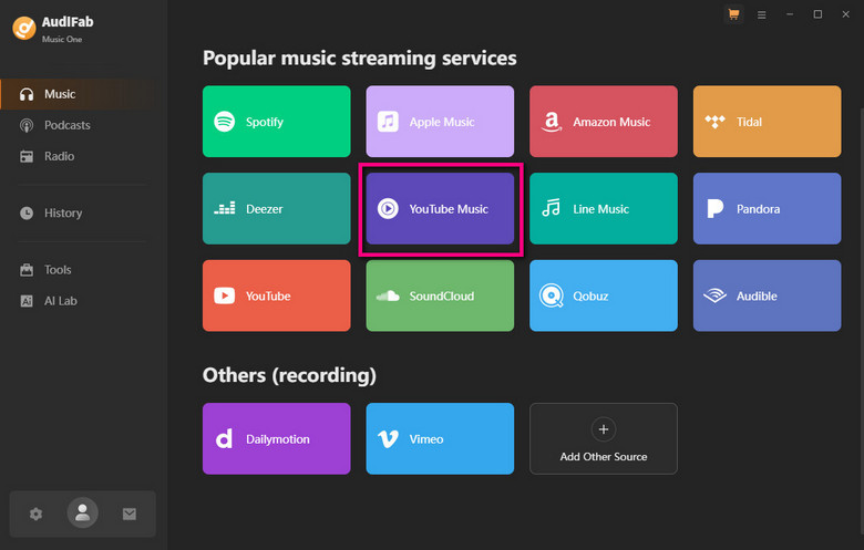 choose youtube music as music source