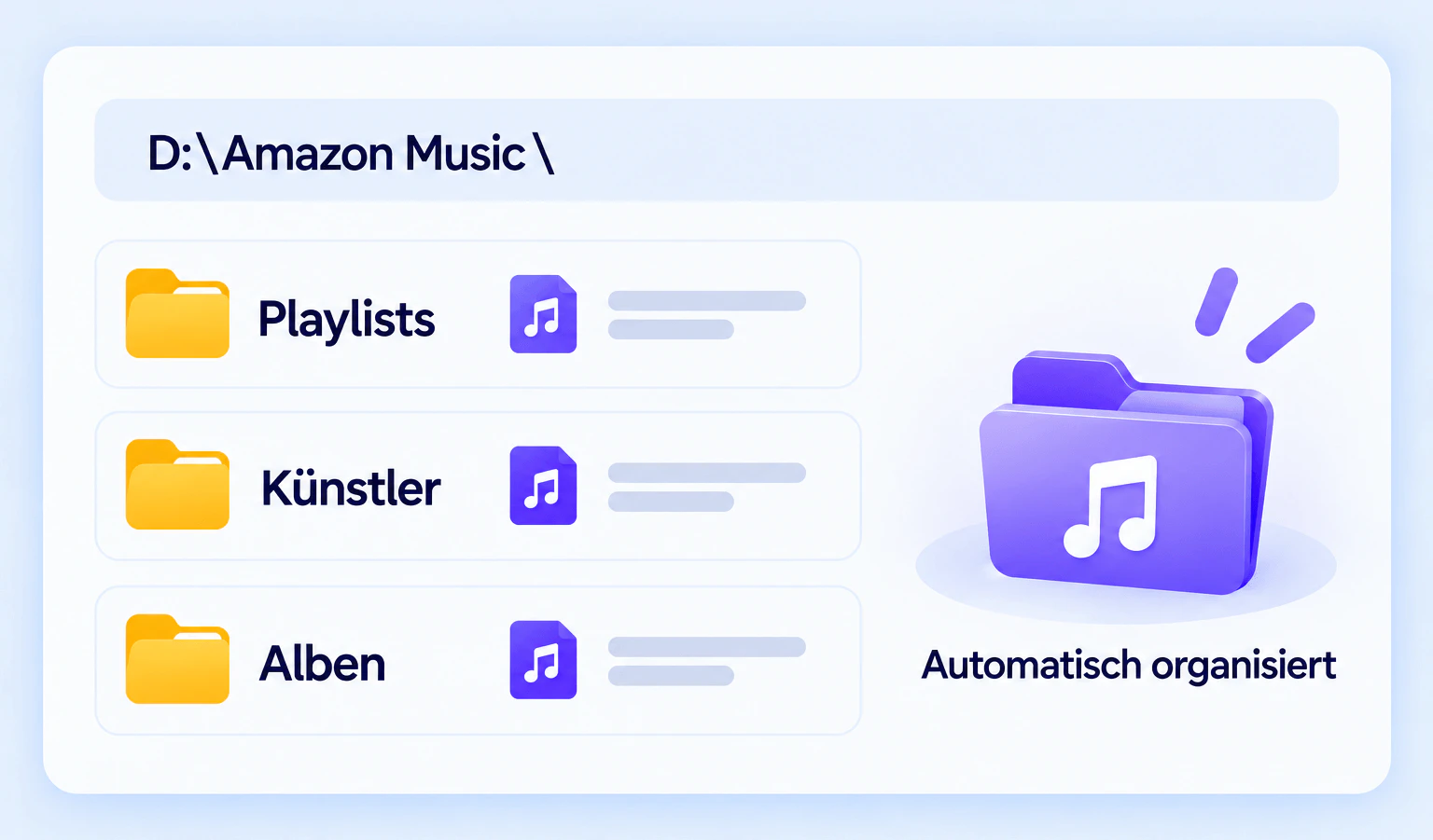 Lokale Ordner für Playlists, Künstler und Alben