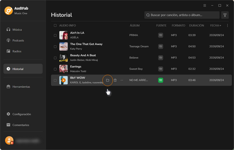 Convertir y descargar música con AudiFab Music One
