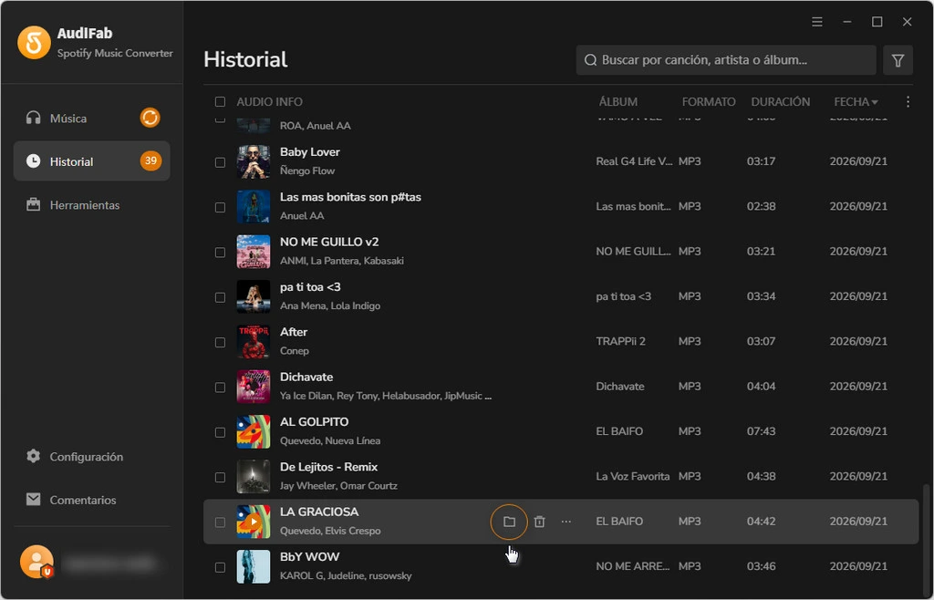 Consultar el historial de conversiones