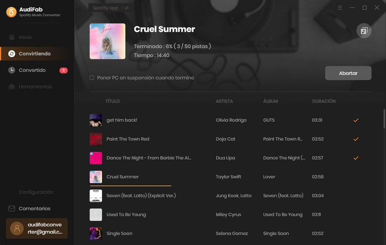 convierte música de Spotify en MP3