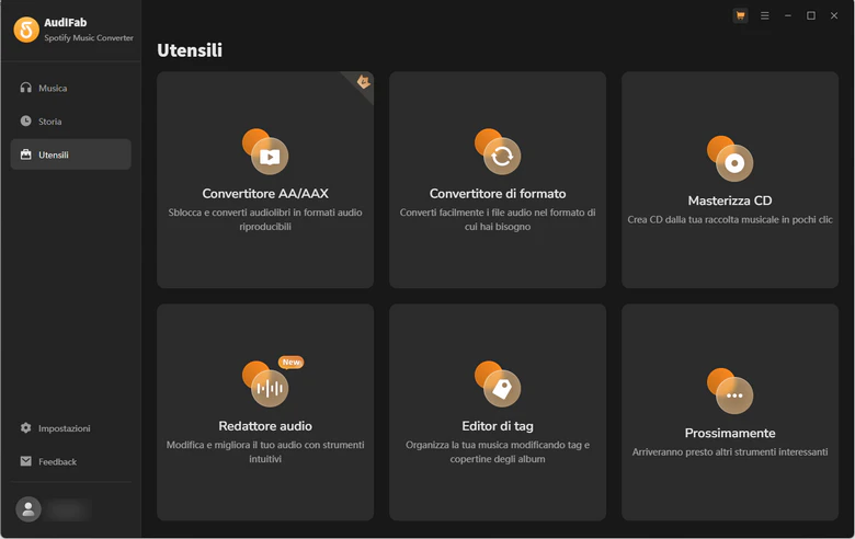 strumenti aggiuntivi di AudiFab