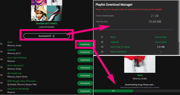spotidownloader.comの操作手順